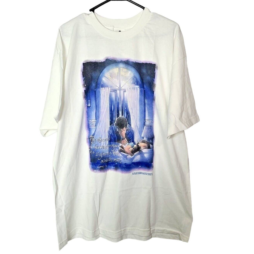 NWT VTG Alstyle Apparel & Activewear‎ White Ron DiCianni Print Top Men's Size XL